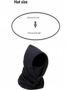 1pc Solid Color Casual Warm Adjustable Autumn/Winter Cold-Proof Unisex Balaclava Knit Beanie Hat - Balaklava - View 3