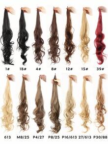 Extensiones de cabello rizado extra largas para coleta, aptas para uso diario - Dos Tonos - Ver 2