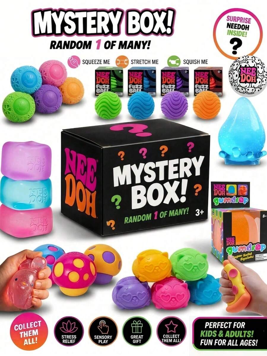 WPETLE 1pc Mystery Squish Rainbow Blind Box, Mixed Assorted Squishy Decompression Toys For Kids, Teens & Adults, Fruit Fidget Squeeze Toys, Fun Random Surprise Pack To Relieve Daily Stress,Tension, Stress Relief Playthings For Relaxation (Random Style) - Multicolor - View 1