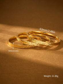 1/2/3pcs Luxury Classic Gold-Flecked Bracelet, Women's Daily Wear, Exquisite Jewelry Gift, Without Packaging Box - Crushed Ice - View 7