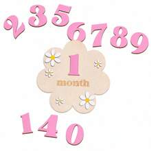 Baby Monthly Milestone Cards, Wooden Milestone Markers With Floral Photo Props For Baby Announcements And Milestones, Unisex Newborn Boy Girl Gift - Multicolor - View 10