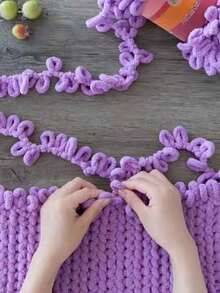 4pcs/8m Soft Fuzzy Yarn Loops, Suitable For DIY Crafting Dolls, Bags, Sweaters, Blankets, Etc. 100g/Pc - Multicolor - View 4
