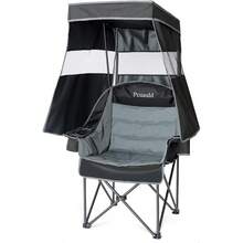 Camping Chair With Canopy Shade Heavy Duty Folding Chair With Cup Holder Oversized Beach Chairs With Canopy Adults Portable Padded Outdoor Lawn Chair Sports Events Fishing, 500LBS - Grey + Single Pack - View 1