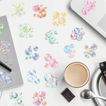 50 Colorful Bubble Stickers, Suitable For Notebooks, Journals, And Phone Cases, PET Material Decorative Stickers - Multicolor - View 8