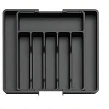 1pc Adjustable Utensil Organizer - Kitchen Expandable Utensil Tray, Utensil Storage Box, Utensil Rack, Utensil Drawer Divider, Kitchen And Dining Room Utensil Drawer Organizer For Storing Spoons, Forks, Knives And Spatulas - Multicolor - View 7