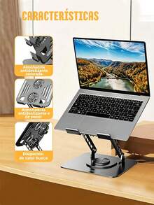 Soporte Giratorio Plegable Con Ventilador Para ´Portátil Laptop - Ver 6