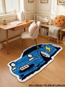 1pc, Summer New Arrival, Blue Lightning Sports Car Shaped Rug, Perfect For Bedroom, Living Room Decor, Decorative Rug, Bedroom Decor, Small Rug, Rug, Home Decor, Living Room Rug, Living Room Small Rug, Bedroom Rug, Living Room Home Decor, Outdoor Rug, Washable Rug - Multicolor - View 13