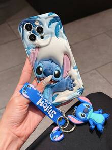 Disney Lilo And Stitch Phone Case : 3D Fluffy Pattern Border Protector Phone Soft Phone Case With A Free Cute Stitch Bracelet Chain Lanyard, Stitch, Lilo, Angel, For Apple 17 Promax 17 Pro 16 15 14 13 12 11 Pro Max XS Max X XR Soft Cover Summer Phone Case - 白色 - 查看 3