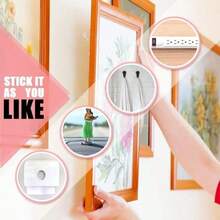 Reusable Double-Sided Tape, Strong Adhesion, Suitable For Wall Stickers, Balloons And Posters, Transparent Nano Design, For Home Decor - Multicolor - View 9