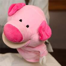 Plush Hand Puppet For Children, Cartoon Character, Interactive Toy For Parents And Children, Small Gift For Family Parties. - Pink Pig - View 1