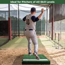 27" X 27" X 4" Portable Pitchers Mound With Baseball, 0.4" PE Synthetic Turf Lightweight Portable Pitching Mound, Weather Resistant Training Pitcher Platform For Youth Teen Adult Baseball Softball Backyard Outdoor Practice Training Equipment - Green - View 3