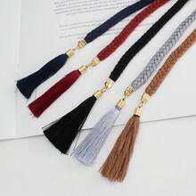 Vestido de Mujer con Cadena Decorativa en la Cintura, Trenzado de Encaje y Cuerda de Algodón - B - Ver 5
