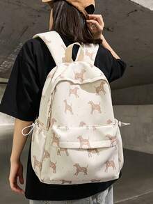Sac à dos vintage marron clair avec imprimé de cerf, sac à dos scolaire simple et frais pour les adolescents du collège et du lycée, sac de voyage léger pour étudiants - Multicolore - Voir 11