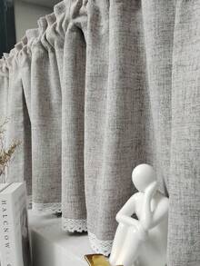1pc Linen Blue Striped Curtain, Minimalist Country Style Square Curtain, Multiple Sizes, Made Of Polyester, Short Curtain Suitable For Bedroom, Living Room, Kitchen Windows, Doors, Cabinet Decoration, All Seasons - Multicolor - View 8