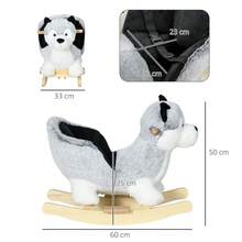 Rocking Horse, Husky-Designed Plush Rocking Animal, With Sounds, Seatbelt, Ages 18-36 Months - - 1 - View 3