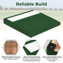 27" X 27" X 4" Portable Pitchers Mound With Baseball, 0.4" PE Synthetic Turf Lightweight Portable Pitching Mound, Weather Resistant Training Pitcher Platform For Youth Teen Adult Baseball Softball Backyard Outdoor Practice Training Equipment - Green - View 7