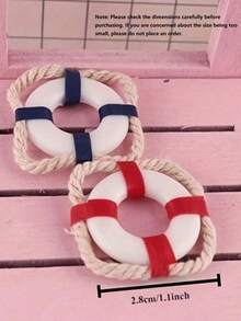 Miniature Hawaiian-Style Lifebuoy Accessory; Made Of Water-Resistant Material With A Base For Stable Placement. Ideal For DIY Miniature Crafting, Aquarium And Fish Tank Landscaping, Dollhouses, Micro-Landscape Dioramas, And Doll Scene Setups. - Multicolor - View 7