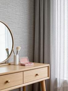 1 Roll Light Gray Linen Wallpaper, Self-Adhesive Peel And Stick Wall Sticker For Bedroom, Dining Room, Kitchen, Cabinet, Thickened, Mold-Resistant, Removable, Contact Paper For Countertop And Furniture Renovation - Light Gray Linen - View 4