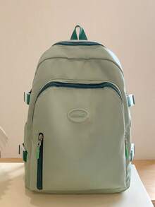 Korean Ins Style Colorblock Backpack, Suitable For Teenage Girls, Waterproof, Multi-Functional, Suitable For Daily Commute, School And Casual Wear - Multicolor - View 14