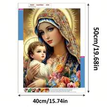 DIY 5D Diamond Painting Kit - Virgin Mary And Child Theme Diamond Sticker Full Drill Mosaic Craft, Suitable For Home Wall Decor Gift - Yellow - View 15
