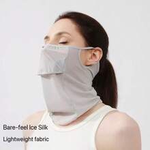Masker Pelindung UV, Cocok untuk Wajah dan Leher, Standar Yake-Nu, Penutup Kait dan Loop, Masker Wajah Sutra Es Musim Panas untuk Wanita, Pelindung Leher Nilon Bernapas untuk Perlindungan Matahari, Masker Wajah Ultra Tipis Cepat Kering untuk Olahraga Luar Ruangan Pria untuk Bersepeda dan Perlindungan Matahari - Berbagai gaya - View 3