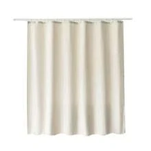 1pc Thickened Waterproof Shower Curtain, Beige Shower Curtain With Plastic Hooks - Thick Quick-Drying Fabric, Bathroom Privacy And Decoration - Beige - View 5