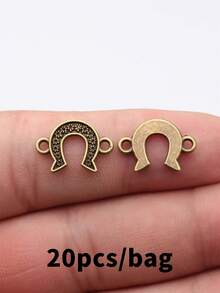 20件 17x12mm 單面花卉馬蹄形連接件，適用於DIY手鍊製作、項鍊製作、珠寶製作、手工藝配件 - 馬蹄鐵連接件 - 查看 14