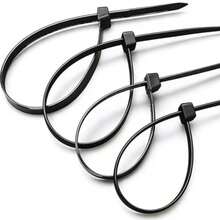 100pcs Self-Locking Cable Tie Set - Adjustable, Self-Locking, Waterproof, Anti-Slip, Scratch-Resistant, Bend-Resistant, Suitable For Indoor/Outdoor, Home, Office, Gardening And Outdoor Cable Management. Durable Nylon Cable Ties, Multiple Sizes Available - 100 Pieces Of Black - View 3