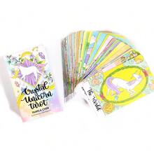 Original Crystal Unicorn Tarot Cards Party Divination Game Tabletop Board Game Portable Entertainment Card For Family Party Game Night Travel Fortune Telling Activities - Classic - View 6