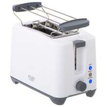 ADLER AD 3216 2-Slice Toaster 1000W, Electric Bread Toaster With 7 Browning Levels, Defrost, Reheat And Stop Functions, Bun Warmer Rack, Automatic Toast Ejection, Cool-Touch Housing, Removable Crumb Tray, Anti-Slip Feet And Cord Storage - EU E Type Plug(220-240V) - View 2