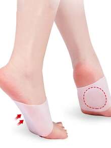 2pcs Arch Support Silicone Bandage Soft Silicone Half Insoles, Wearable For Casual Shoes, Sports Shoes And High Heels - White - View 5