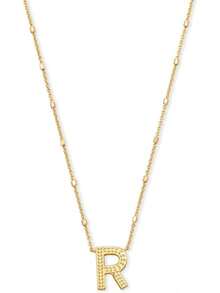 Kendra Scott Collar con colgante de letras A-Z para mujer, joyería de moda, latón chapado en oro de 14 quilates - Letra A - Ver 1