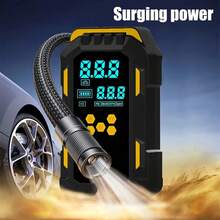 汽車緊急啟動充氣機,便攜式 150PSI 數位充氣泵,12V 適用 5.0L 汽油/3.0L 引擎,附 12V 超強鋰電池啟動功能,智能電夾、LCD 螢幕與 LED 燈 - 空氣壓縮幫浦 - 查看 6