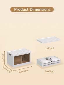 2/3/4/5 Layers Plastic Folding Storage Box With Multi-Layer, Stackable Storage Box With Wheels, Suitable For Home Storage Of Books, Clothes, Toys, Closet, Wardrobe, Bedroom, Bathroom, Office, Basic Bedroom Furniture Storage Box - White - View 18