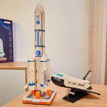 485pcs Rocket Spaceship Model Ornament, Aerospace Series Collectible Gift For Teenagers, Suitable As Assembly Building Block Toy Gift For Adults, Birthday Gift, Anniversary Holiday Gift - Multicolor - View 2