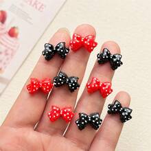 20/50pcs Cute Cartoon Polka Dot Ribbon Bow Resin Accessories, Flat Bottom No Hole, For DIY Hair Clips, Earring Making, Jewelry Making, Shoe Charms, Hat Patches, Cream Glue Accessories - Theme Resin Jewelry Making Accessories And Supplies, Random Colors - Mini Polka Dot Ribbon Bow - View 14