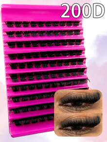 100pcs D-Curl DIY False Eyelash Clusters, D-Curl Eyelash Clusters, 0.07mm D-Curl 10-18mm Mixed Natural Eyelash Extensions, Extra Thick Long Eyelash Clusters, Single Eyelash Curl, Suitable For Beginners Home Use - Black - View 7