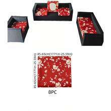 1件/2件/6件/8件/10件/14件 沙發坐墊套，花卉印花，極簡白色，豐富色彩，戶外坐墊套，防污防塵，裝飾性沙發戶外坐墊套，牛奶絲面料，防滑彈性，春夏秋冬四季通用 - 彩色 - 查看 12