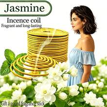 Jasmine & Vanilla Floral Scented Spiral Incense, Long-Lasting Fragrance For Home, Indoor And Outdoor Use - Jasmine - View 1