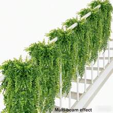 人造吊掛蕨類植物 高品質婚禮裝飾、生日派對、花園活動及室內/室外使用，無需電源，戶外綠植裝飾藤蔓，耐用，適用於婚禮佈置、新娘背景牆、道具、花環、桌面裝飾、桌上藤蔓、燭光花環、宴會、約會、派對 - 綠色 - 查看 2