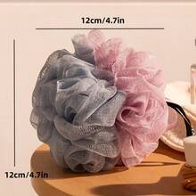 Dual Color Bath Sponge Set Soft Mesh Shower Pouf Exfoliating Body Scrubber With Hanging Tape For Home Bathroom Spa Accessories - Two-color Bath Bomb - View 10