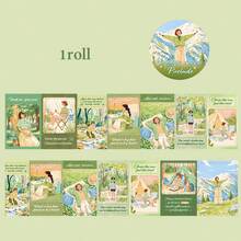 1 Roll, Tape, Vacation Character Theme Casual Material Die-Cut Washi Tape, Vibrant Colors And Exquisite Illustrations, Multi-Functional Scrapbook Stickers Decoration Art Journal, Card Making, Back To School Gift - Adhesive Tape - View 12