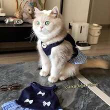 Vestido de Princesa para Mascotas de Verano Fino y Transpirable, Conjunto Romántico Esponjoso Anti-Desprendimiento Fresco, Chaleco Lindo sin Mangas para Perros y Gatos Pequeños y Medianos, Adecuado para Teddy Bichón Yorkie Pomerania Chihuahua Gatito Cachorro - Blanco - Ver 5