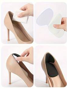 4pcs Women's T-Shaped Foam Soft Heel Pads Self-Adhesive Adjustable Half-Size Inserts For High Heels - B - View 11