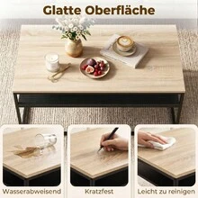 Coffee Table With Shelf, Modern Industrial Style, Lounge Table For Living Room Or Bedroom, 100 X 59 X 47 Cm, Oak. - Oak - View 5