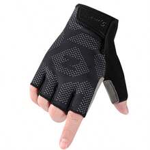 1 Pair Solid Color Polyester Open Finger Sports Gloves, Elastic, Anti-Slip, Casual, Spring/Autumn - A - View 10