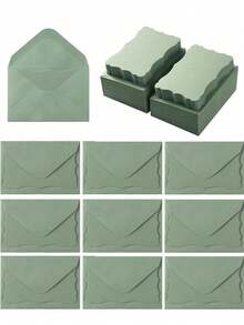 2/10pcs Mini Envelopes With Blank Note Cards, First Day Of School Teacher Gift Envelopes, Small Self-Adhesive Envelopes For Weddings, Small Parties, Love Letters, Holiday Greeting Cards, Graduation Ceremony Invitations, Baby Shower, Wedding And RSVP Cards - Green Envelope - View 5