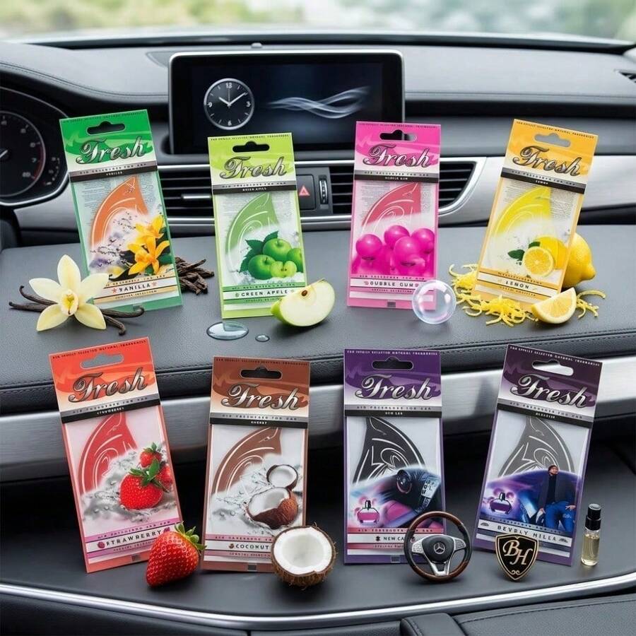 Car Air Freshener Natural Scented Tea Paper Auto Hanging Vanilla Perfume Fragrance Leaf Shape Car Accessories Interior - Gresh - View 1