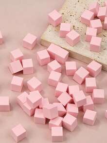 200pcs/100pcs Mini Sponge Blocks With 4-Prong Tweezers, Nail Art Gradient Color Sponge, Gradient Nail Polish Tool - Pink - View 2
