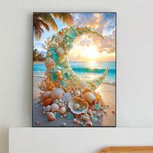1 PIEZA | Pintura de Diamantes 5D DIY | Kit de Pintura de Diamantes Paisaje de de Luna Creciente, Juego de Artesanía de Mosaico de Taladro Completo. Pintura de Diamantes de Arte de Alta Definición. Pintura de Diamantes de Regalo, Enfoque y Relajación a través de DIY, Adecuado para Decoración de Pared de Sala de Estar, Dormitorio, Oficina, Pintura Colgante, Regalo de Decoración del Hogar Sorpresa para Familia y Amigos, Sin Marco [30*40cm/11.8*15.7in][40*50cm/15.7*19.7in] - Sin marco - Ver 4